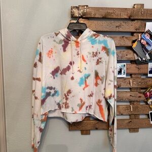 Wild Fable White Cream Graphic Crop Hoodie